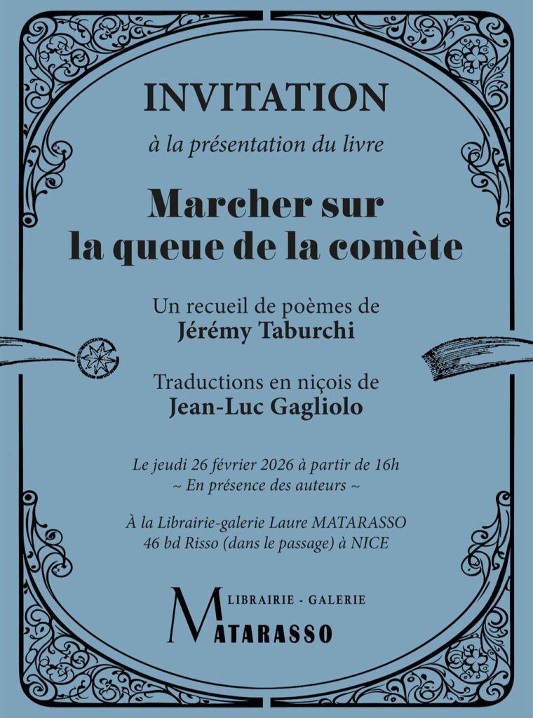 Présentation du livre de Jérémy Taburchi à la Librairie-galerie Laure Matarasso